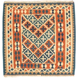 Kelimteppe - Orientalsk square - 105 x 103 cm - oransje