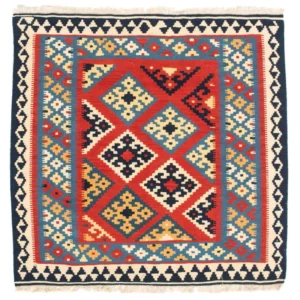 Kelimteppe - Orientalsk square - 105 x 105 cm - rød