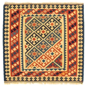 Kelimteppe - Orientalsk square - 106 x 102 cm - gull