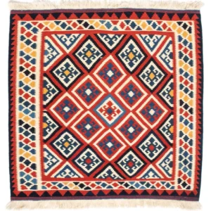 Kelimteppe - Orientalsk square - 106 x 105 cm - rød