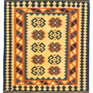 Kelimteppe - Orientalsk square - 107 x 100 cm - lys beige
