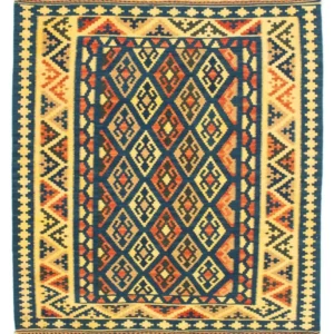 Kelimteppe - Orientalsk square - 107 x 100 cm - mørkeblå
