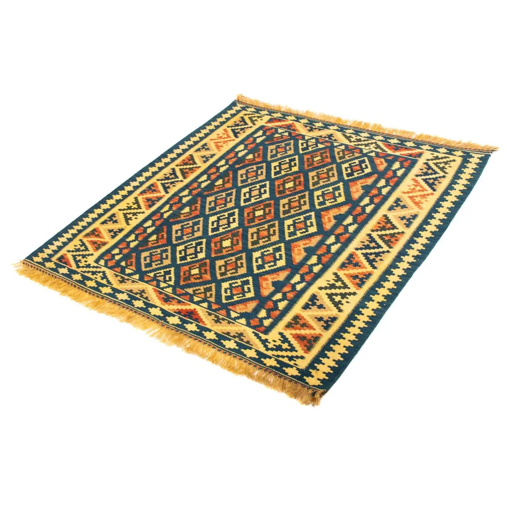 Kelimteppe - Orientalsk square - 107 x 100 cm - mørkeblå