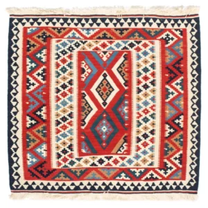 Kelimteppe - Orientalsk square - 108 x 105 cm - rød