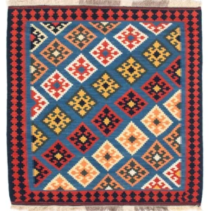 Kelimteppe - Orientalsk square - 110 x 107 cm - blå