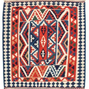 Kelimteppe - Orientalsk square - 111 x 105 cm - rød