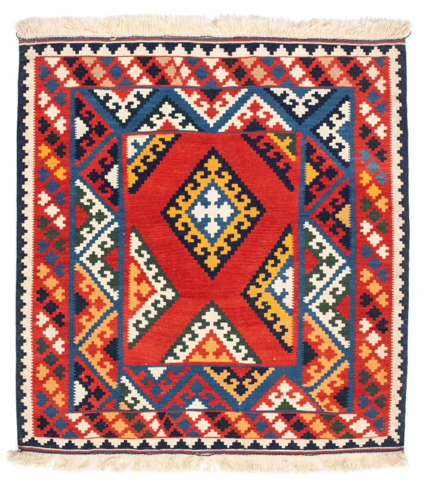 Kelimteppe - Orientalsk square - 113 x 110 cm - rød