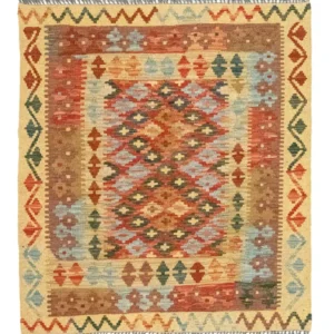 Kelimteppe - Orientalsk square - 115 x 106 cm - flerfarget