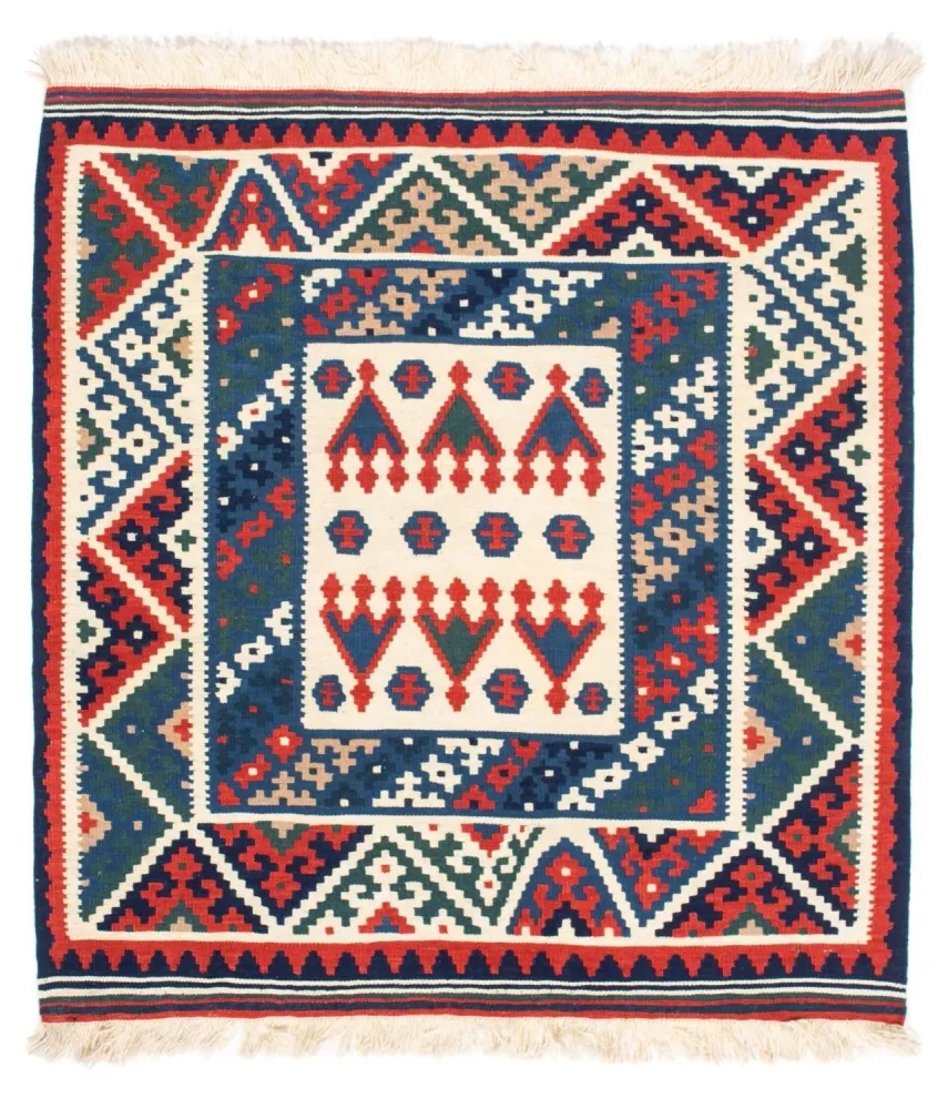 Kelimteppe - Orientalsk square - 117 x 102 cm - mørkeblå
