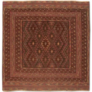 Kelimteppe - Orientalsk square - 123 x 114 cm - rød