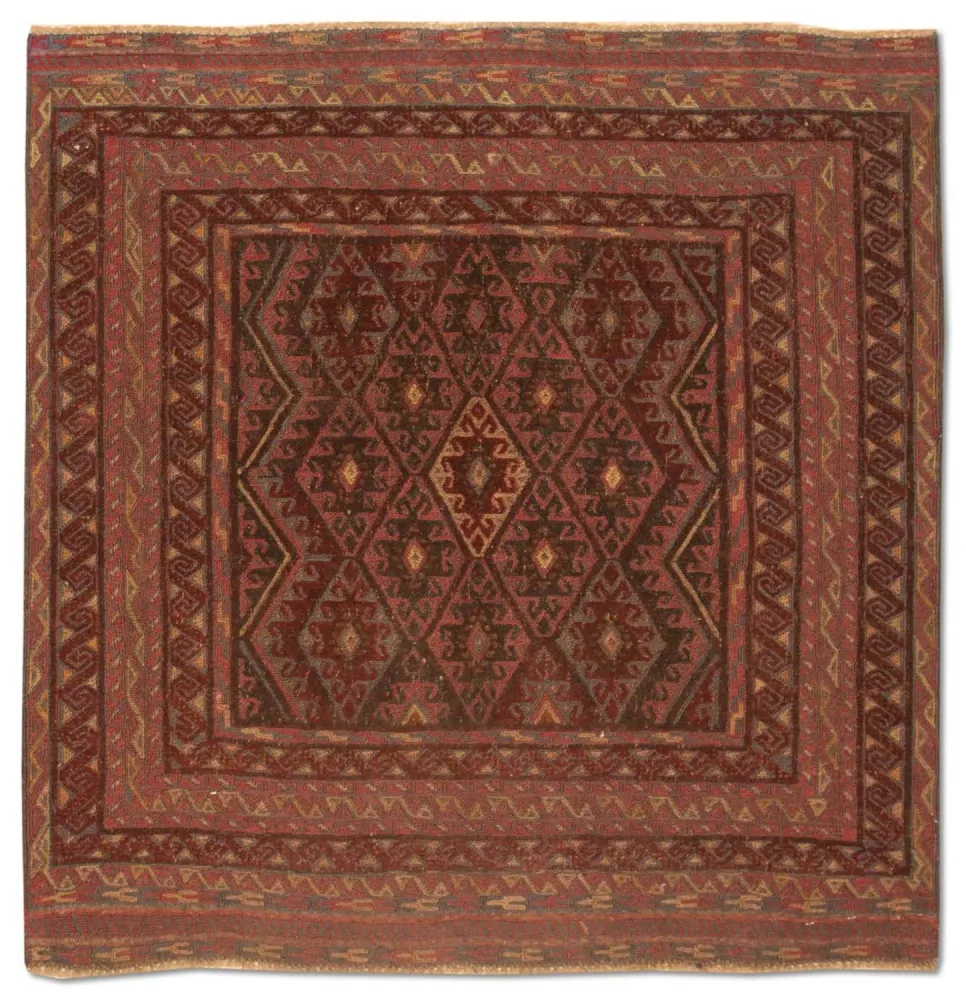 Kelimteppe - Orientalsk square - 123 x 114 cm - rød