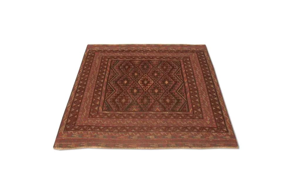 Kelimteppe - Orientalsk square - 123 x 114 cm - rød