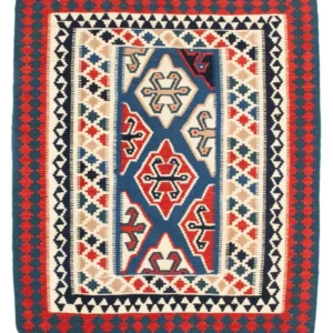 Kelimteppe - Orientalsk square - 125 x 110 cm - blå