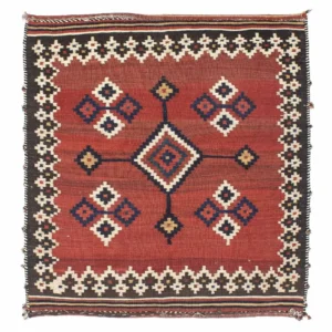 Kelimteppe - Orientalsk square - 144 x 132 cm - mørk rød