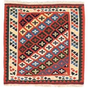 Kelimteppe - Orientalsk square - 97 x 94 cm - rød