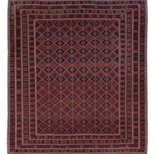 Kelimteppe - Orientalsk square - 183 x 158 cm - mørk rød