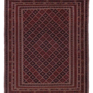 Kelimteppe - Orientalsk square - 187 x 161 cm - mørk rød