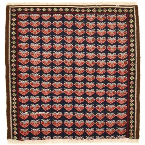 Kelimteppe - Orientalsk square - 66 x 66 cm - flerfarget