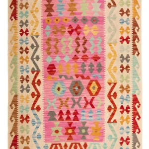 Kelimteppe - Splash - 175 x 130 cm - rosa