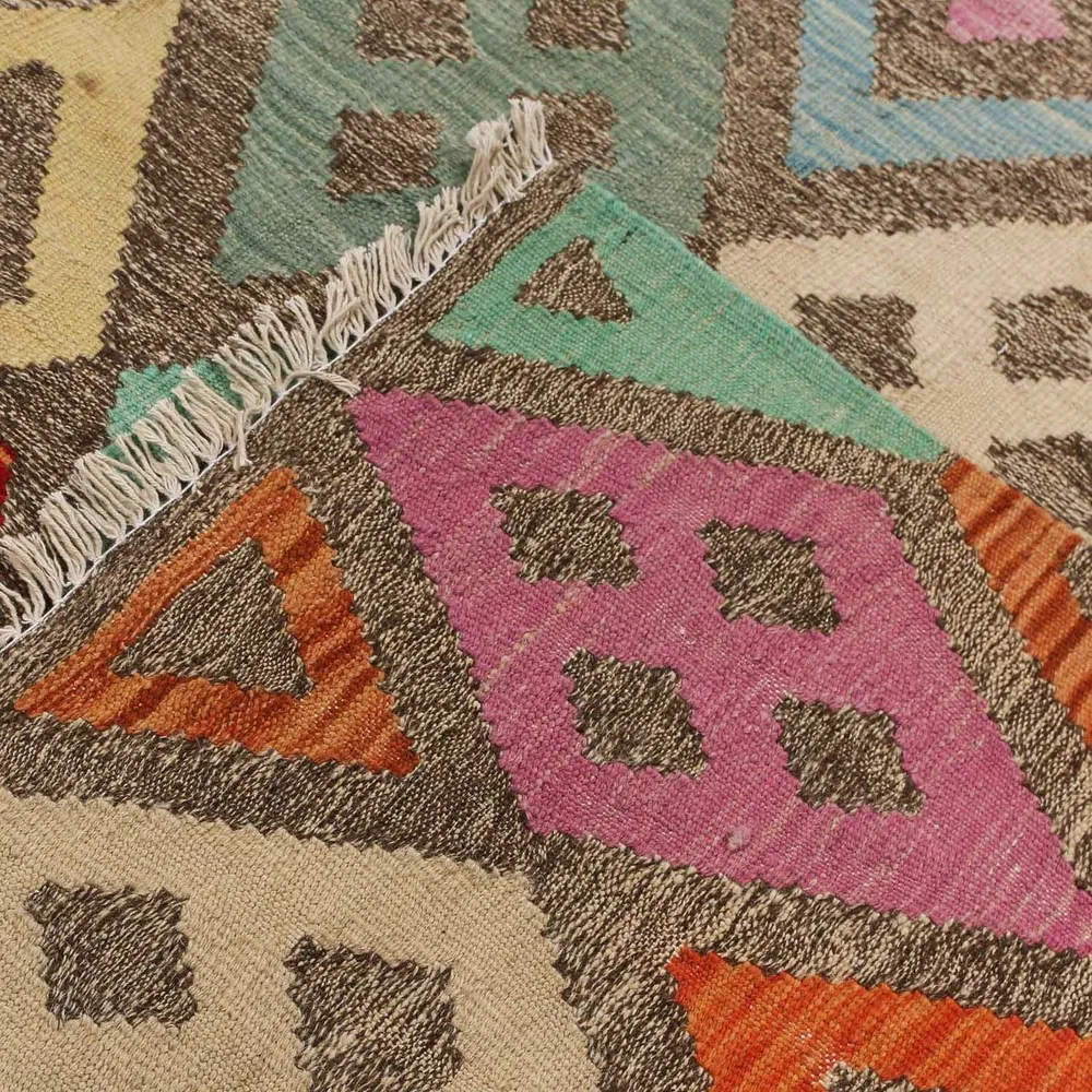 Kelimteppe - Splash - 194 x 151 cm - flerfarget