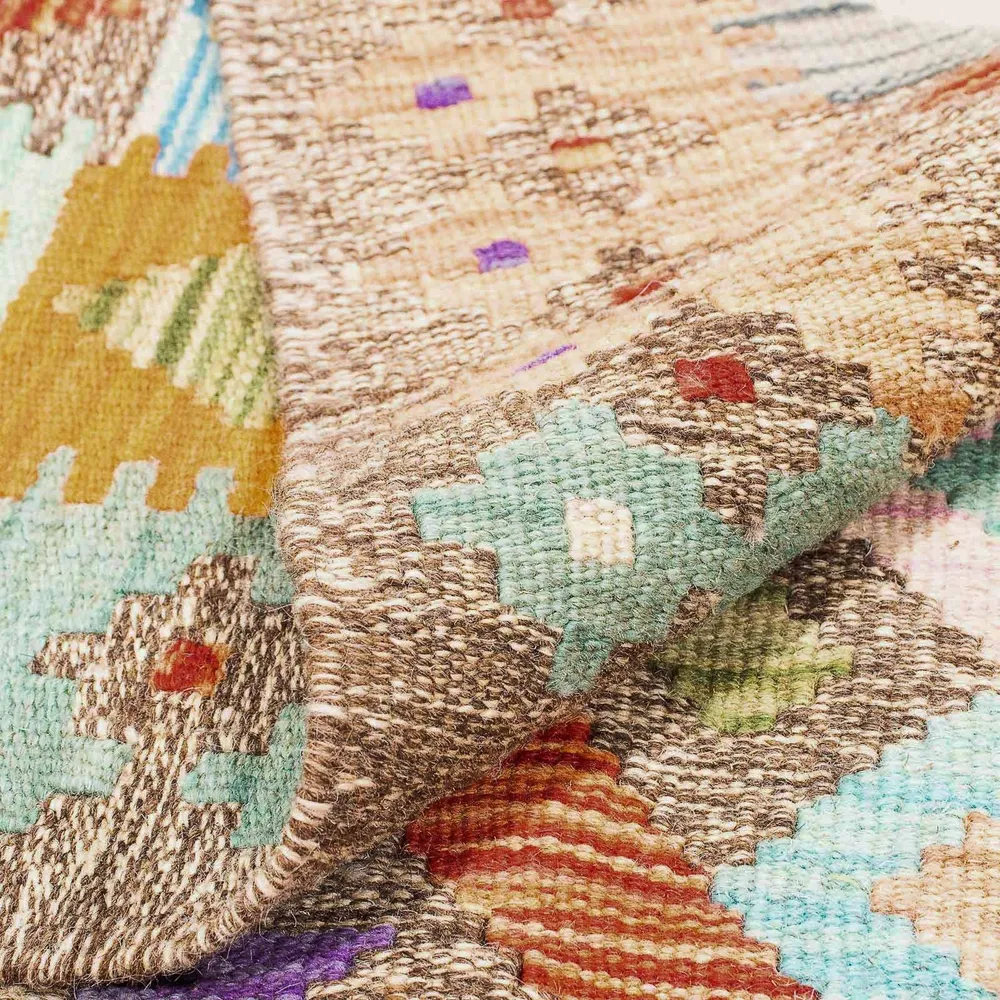 Kelimteppe - Splash - 194 x 154 cm - flerfarget