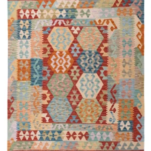 Kelimteppe - Splash - 194 x 156 cm - farget