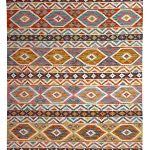 Kelimteppe - Splash - 197 x 154 cm - flerfarget