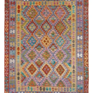Kelimteppe - Splash - 204 x 148 cm - flerfarget