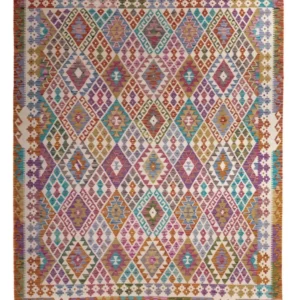 Kelimteppe - Splash - 246 x 204 cm - flerfarget