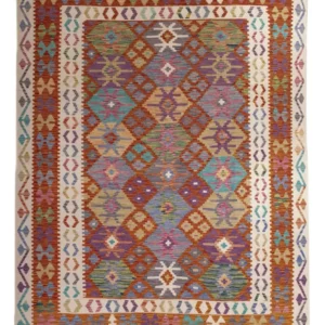 Kelimteppe - Splash - 247 x 195 cm - flerfarget
