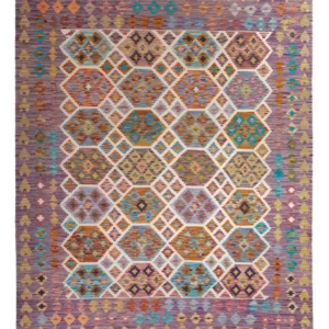 Kelimteppe - Splash - 255 x 205 cm - flerfarget