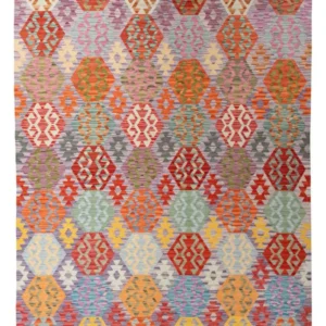 Kelimteppe - Splash - 290 x 214 cm - flerfarget