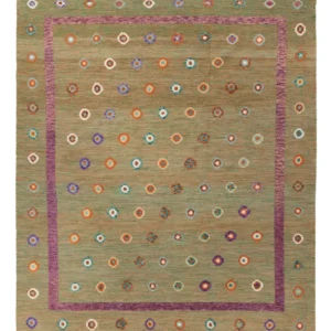 Kelimteppe - Splash - 303 x 258 cm - grønn
