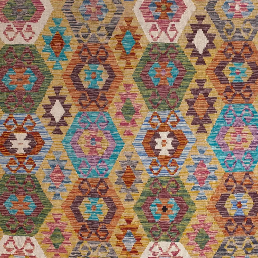 Kelimteppe - Splash - 306 x 208 cm - flerfarget