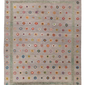 Kelimteppe - Splash - 343 x 264 cm - grå