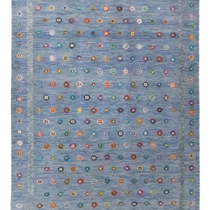 Kelimteppe - Splash - 352 x 243 cm - blå