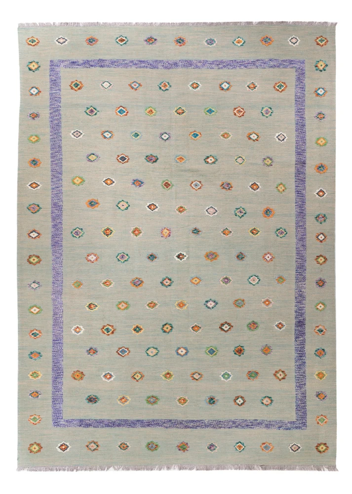 Kelimteppe - Splash - 357 x 256 cm - grå