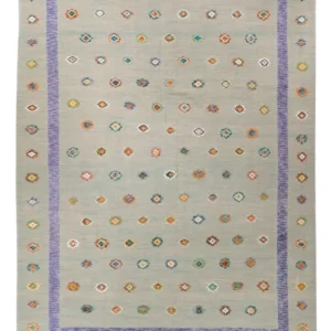 Kelimteppe - Splash - 357 x 256 cm - grå