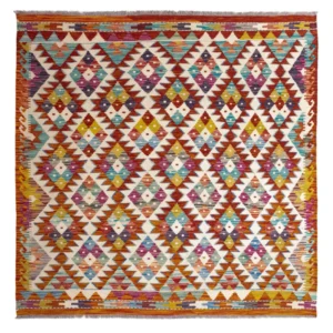Kelimteppe - Splash square - 152 x 152 cm - flerfarget