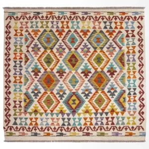 Kelimteppe - Splash square - 154 x 143 cm - flerfarget