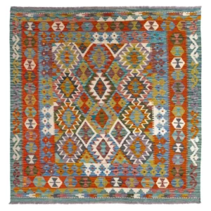 Kelimteppe - Splash square - 154 x 152 cm - flerfarget