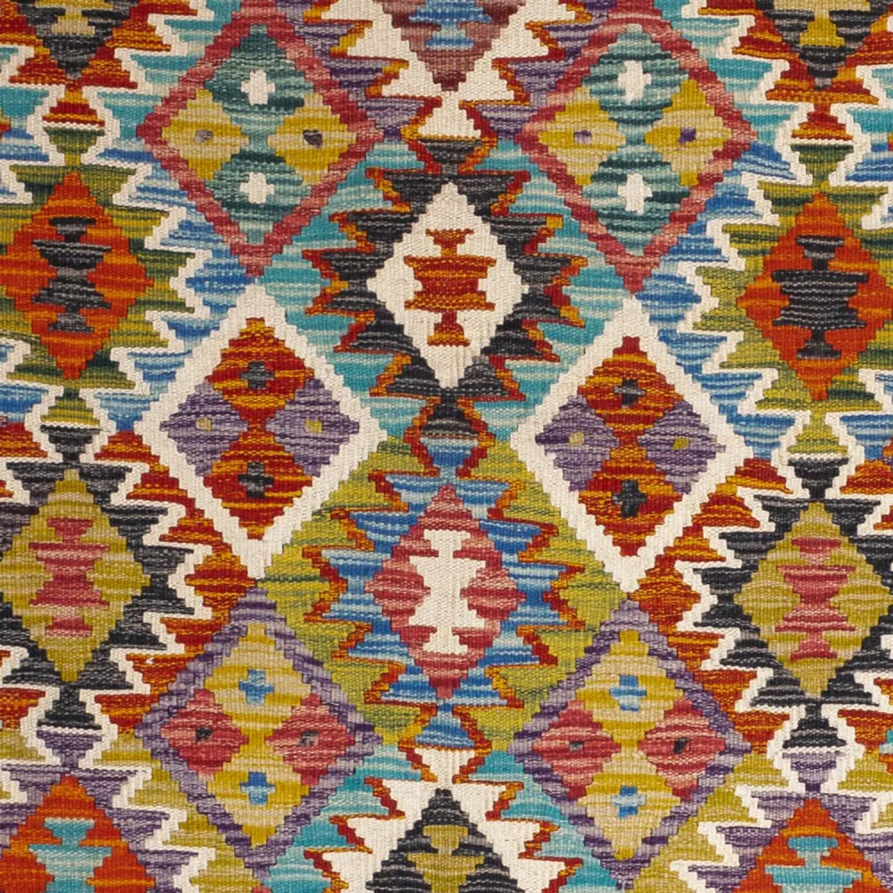 Kelimteppe - Splash square - 154 x 154 cm - flerfarget