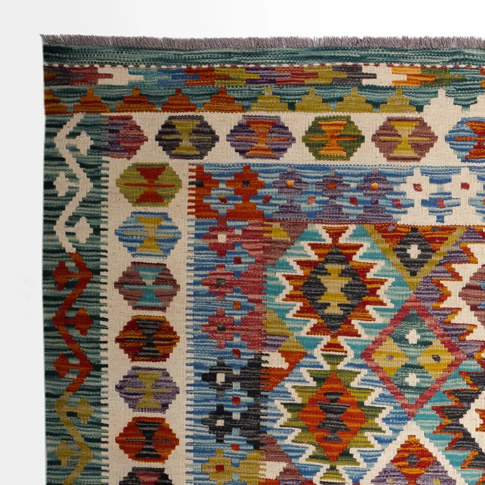 Kelimteppe - Splash square - 154 x 154 cm - flerfarget