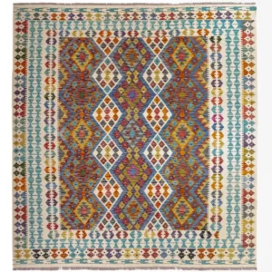 Kelimteppe - Splash square - 207 x 203 cm - flerfarget