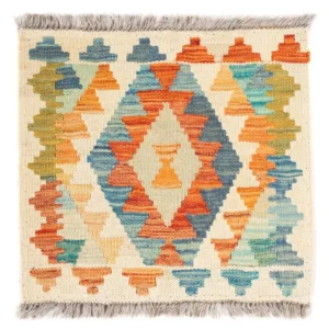 Kelimteppe - Splash square - 52 x 50 cm - flerfarget