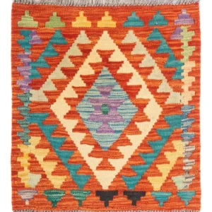 Kelimteppe - Splash square - 52 x 50 cm - flerfarget