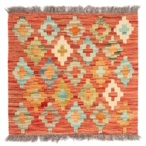 Kelimteppe - Splash square - 52 x 50 cm - flerfarget