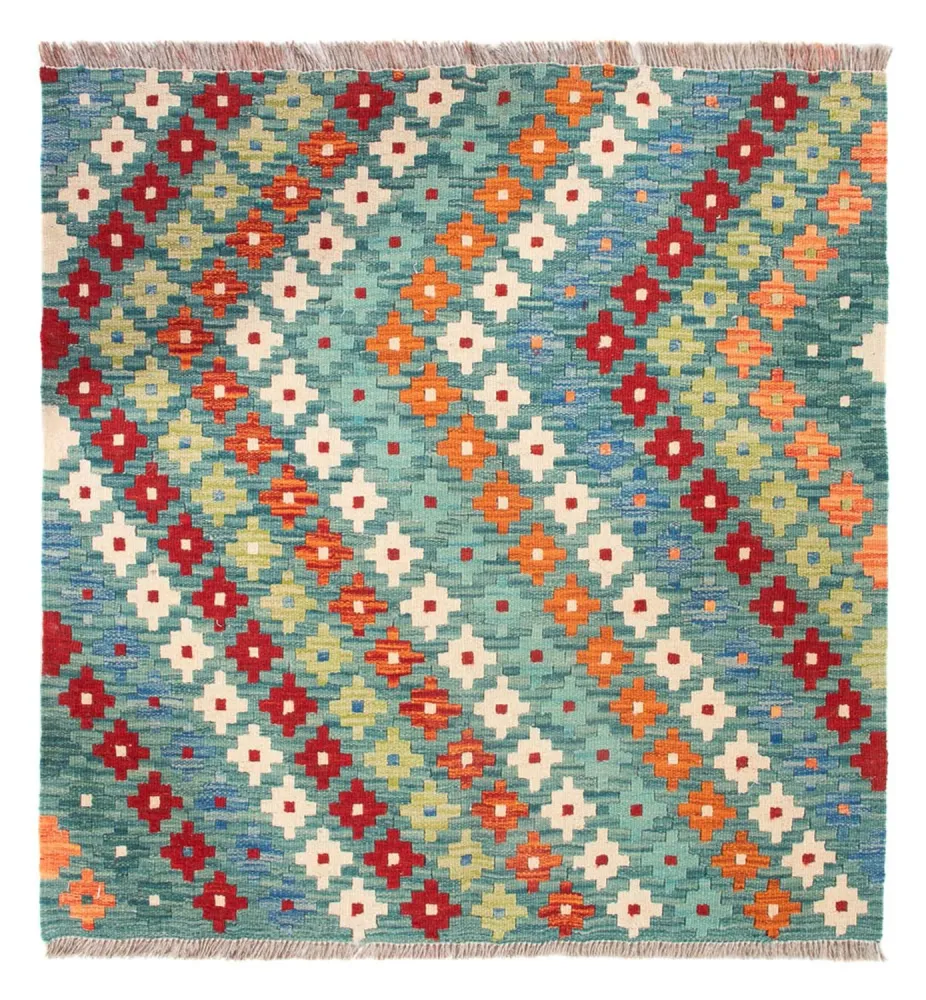 Kelimteppe - Splash square - 88 x 90 cm - flerfarget