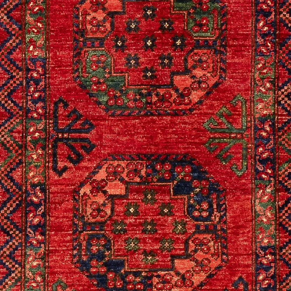 Løper Afghansk teppe - 201 x 86 cm - rød