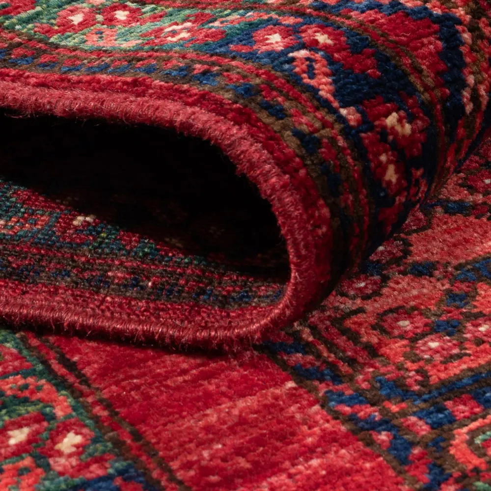 Løper Afghansk teppe - 201 x 86 cm - rød